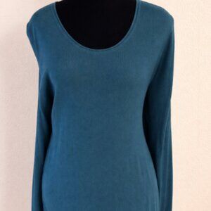 Style & Co Teal Long Sleeve Sweater Tunic Size L